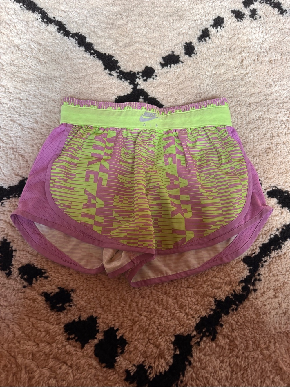 Nike Women's Green & Purple Tempo Running Shorts